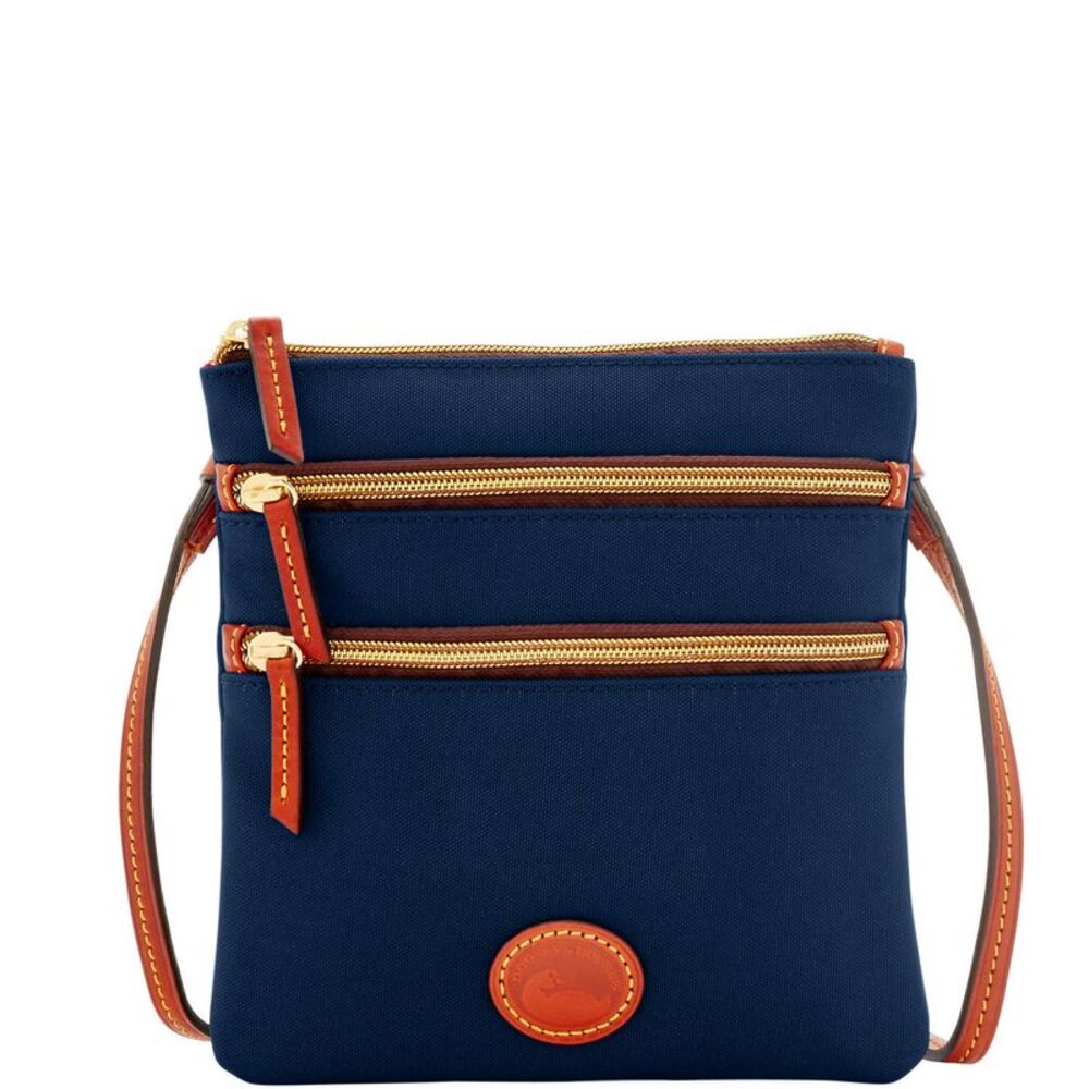 Dooney & Bourke Nylon North South Triple Zip Shoulder Bag - Navy